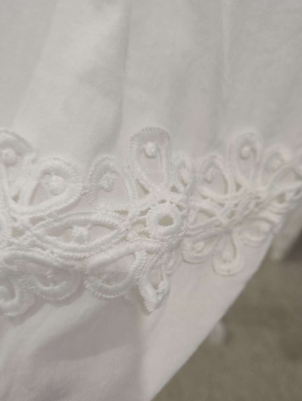 Sleeveless White Lace-Trim Mini Dress - Picture 10 of 10